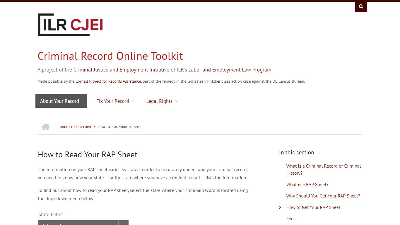 How to Read Your RAP Sheet - Cornell University